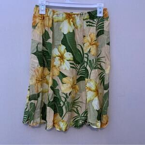 Hilo Hattie Rayon Floral Hawaiian Skirt Hibiscus